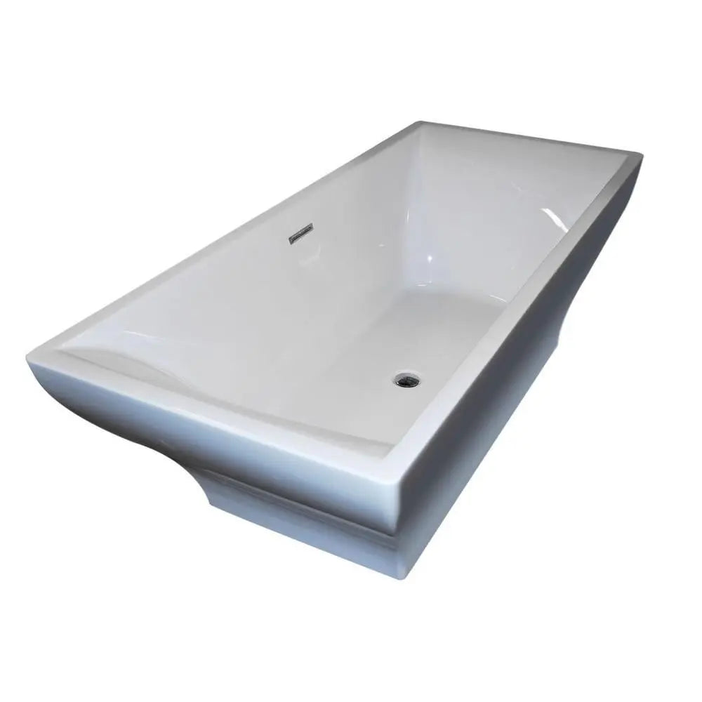 ANZZI Vision Series FT-AZ010 5.9 ft. Acrylic Center Drain Freestanding Bathtub in Glossy White