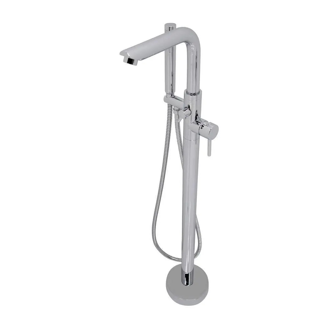 ANZZI Volo Series 5.9 ft. Man-Made Stone Classic Freestanding Flatbottom Non-Whirlpool Bathtub in Matte White with Freestanding Faucet