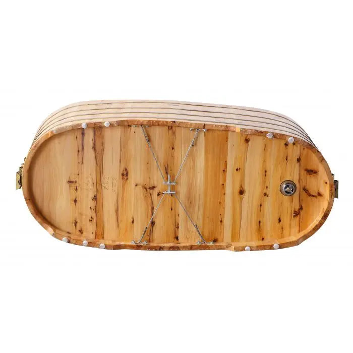 Alfi Brand AB1103 59", Premium Freestanding Cedar Wooden Bathtub with Bench Alfi Trade Inc