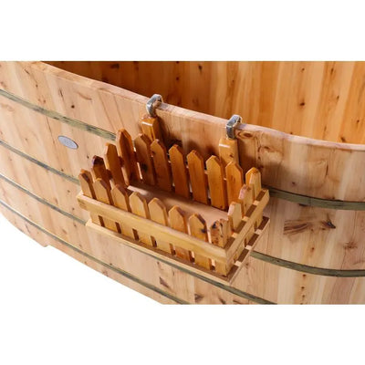 Alfi Brand AB1103 59", Premium Freestanding Cedar Wooden Bathtub with Bench Alfi Trade Inc