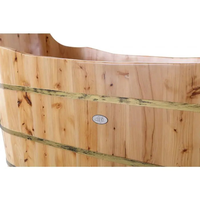 Alfi Brand AB1103 59", Premium Freestanding Cedar Wooden Bathtub with Bench Alfi Trade Inc