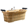 Alfi Brand AB1130 65" 2 Person Free Standing Cedar Wooden Bathtub with Fixtures & Headrests Alfi Trade Inc