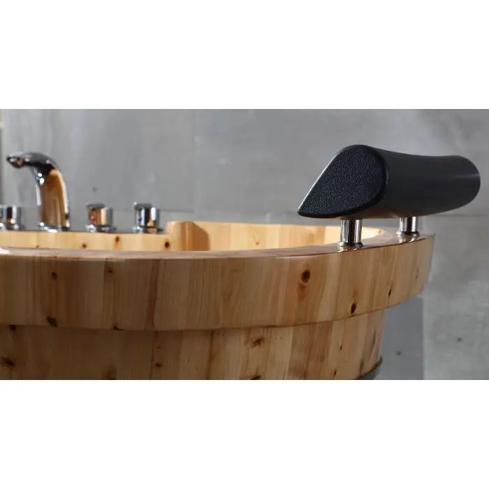Alfi Brand AB1130 65" 2 Person Free Standing Cedar Wooden Bathtub with Fixtures & Headrests Alfi Trade Inc