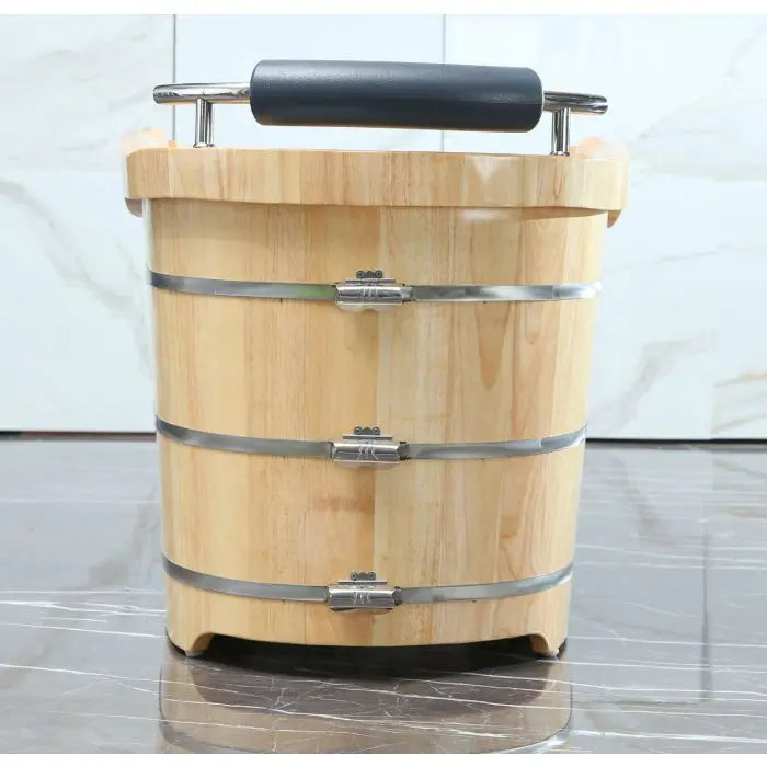 Alfi Brand AB1163 61" Free Standing Wood Bath with Cushion Headrest Alfi Trade Inc