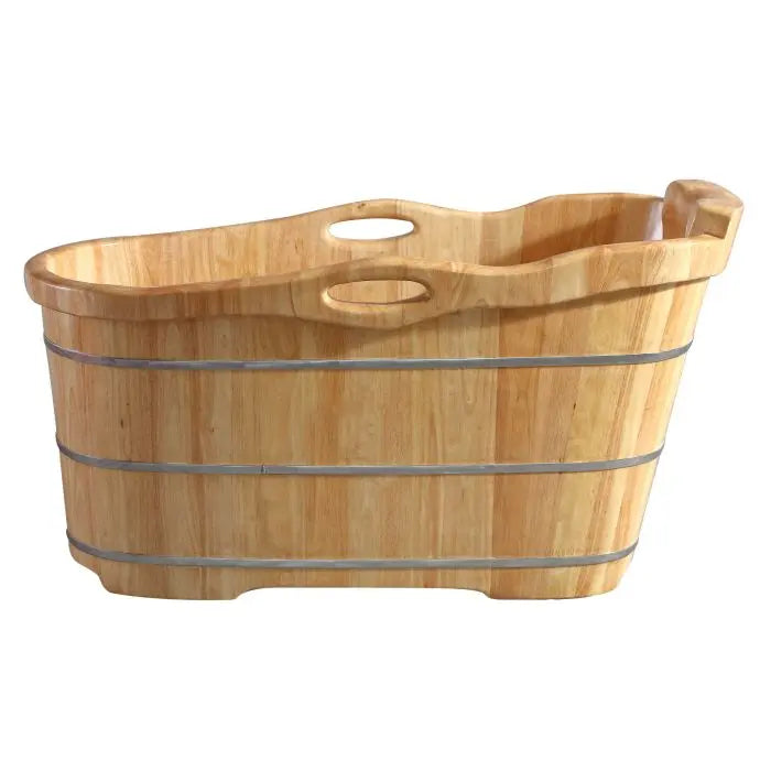 Alfi Brand AB1187 57" Free Standing Wooden Soaking Bathtub with Headrest Alfi Trade Inc