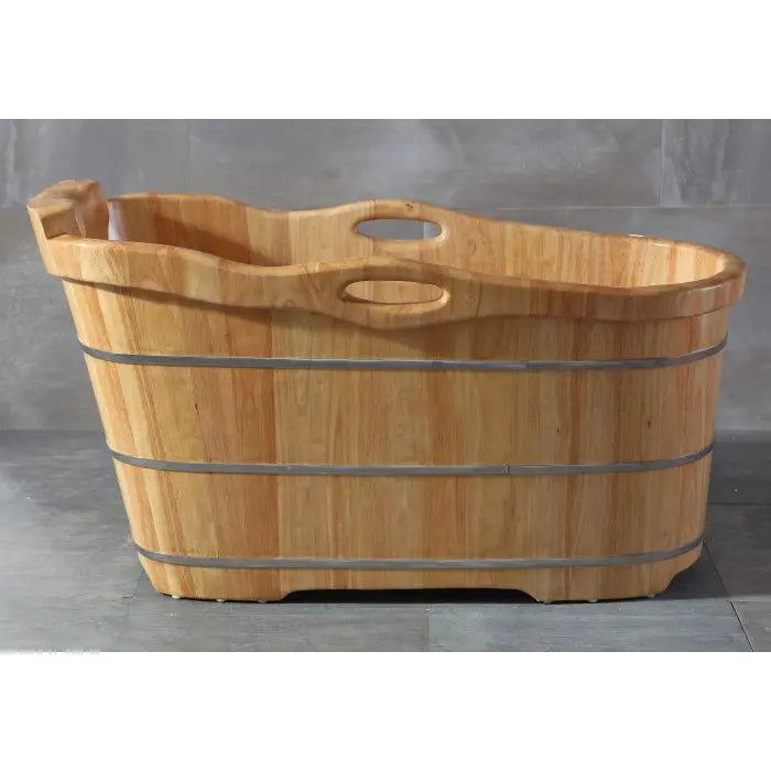 Alfi Brand AB1187 57" Free Standing Wooden Soaking Bathtub with Headrest Alfi Trade Inc