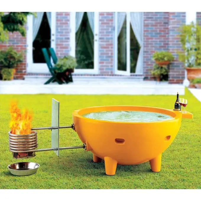 Alfi Brand FireHotTub Round Fire Burning Portable Outdoor Hot Bath Tub ...