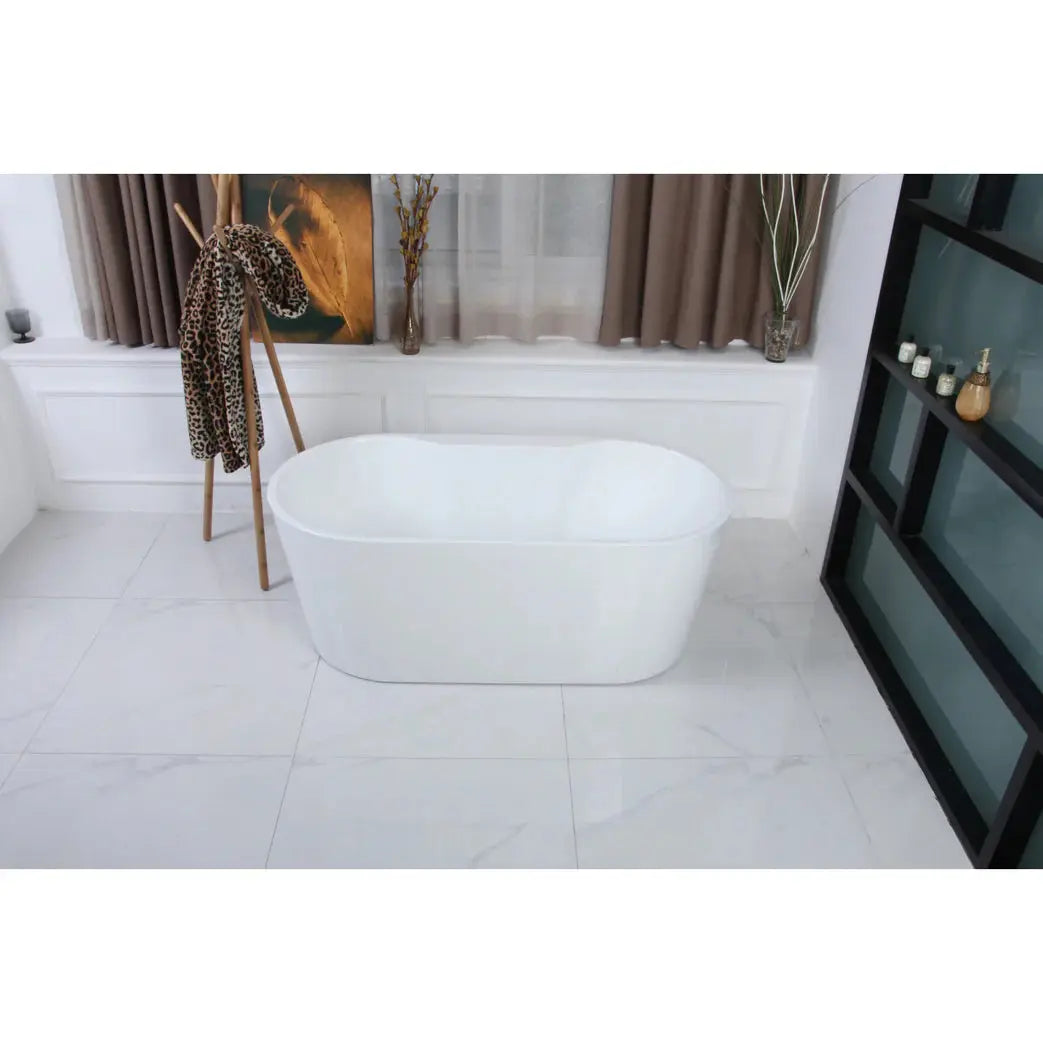 Aqua Eden 51-Inch Acrylic Freestanding Tub with Drain, Glossy White - VTDE512823 Kingston Brass