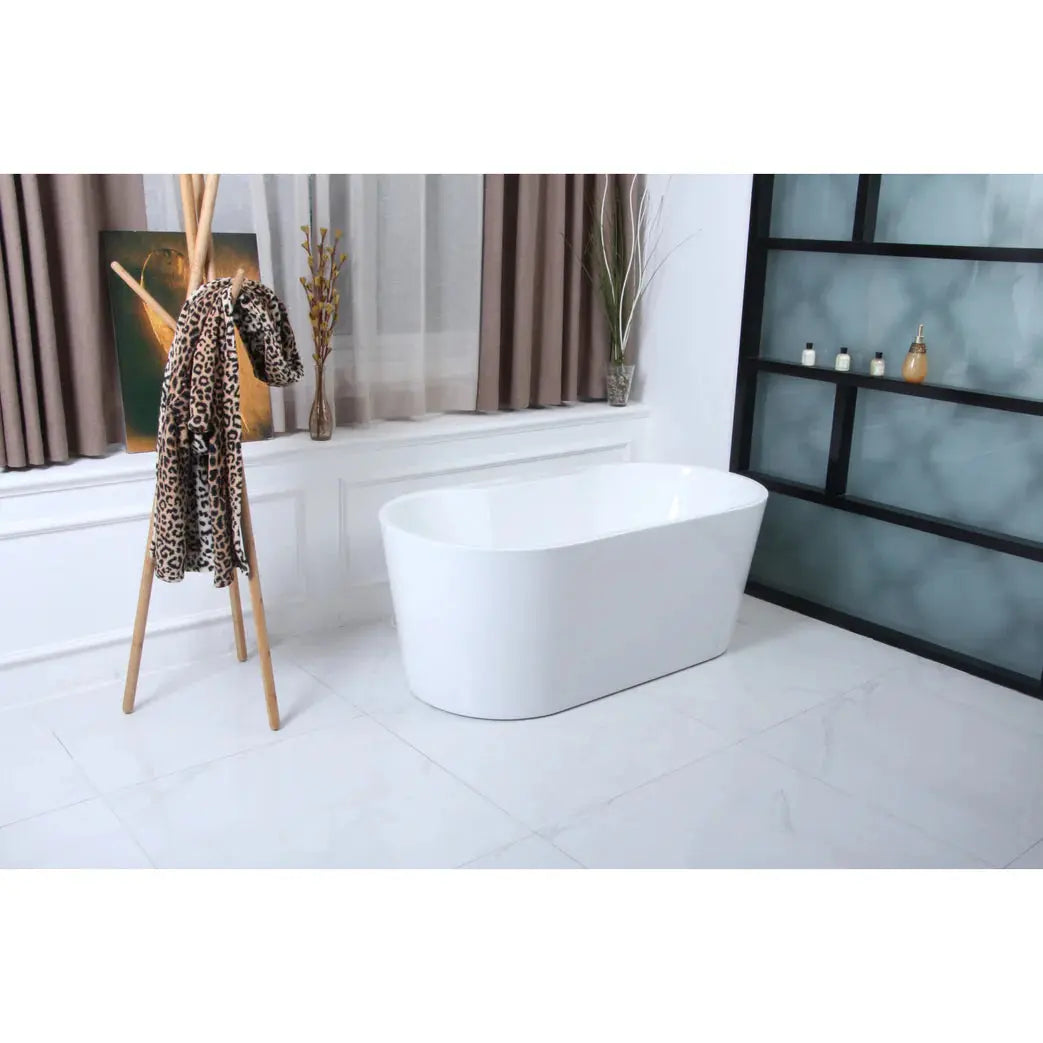 Aqua Eden 51-Inch Acrylic Freestanding Tub with Drain, Glossy White - VTDE512823 Kingston Brass