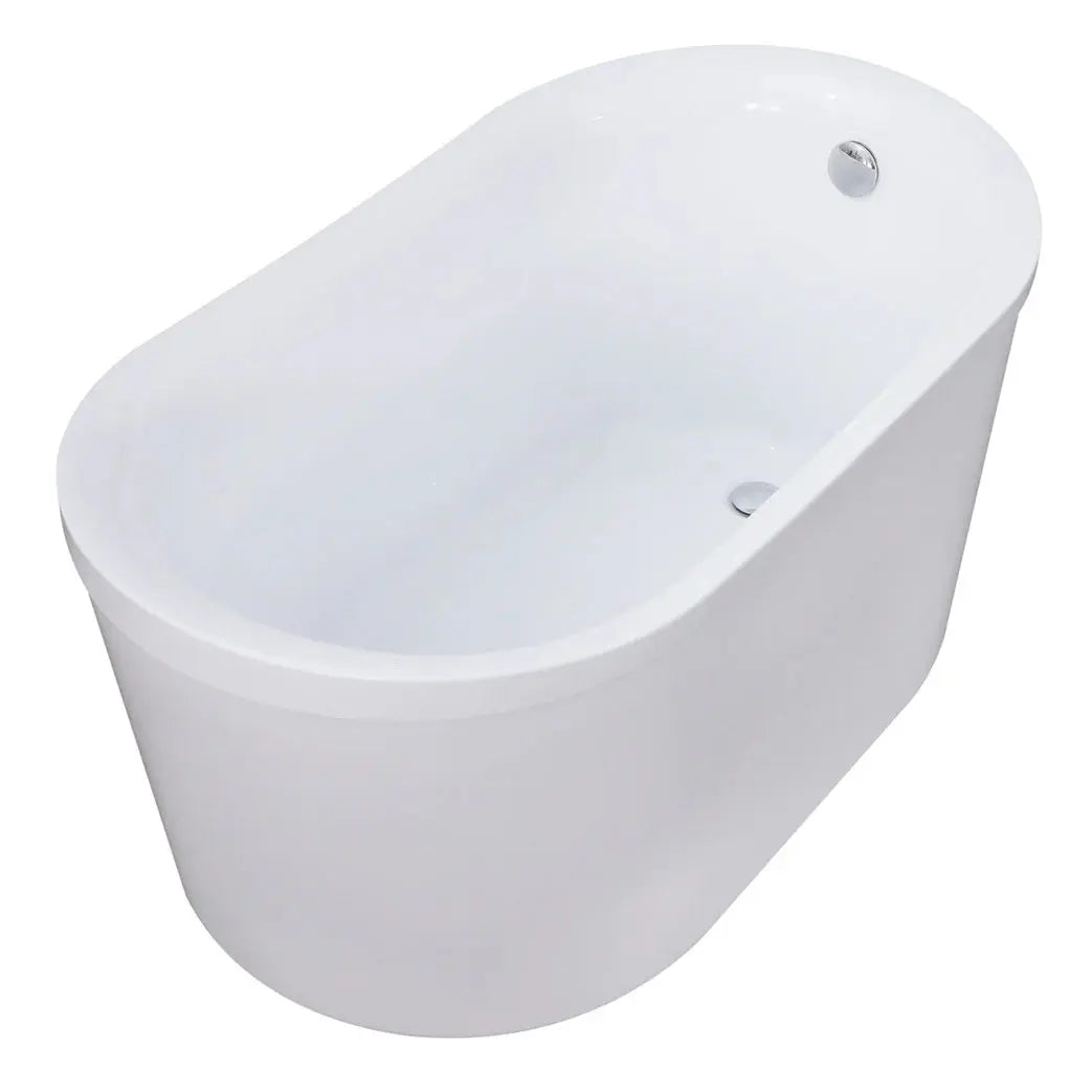 Aqua Eden 51" Glossy White Acrylic Freestanding Tub with Reversible/End Drain