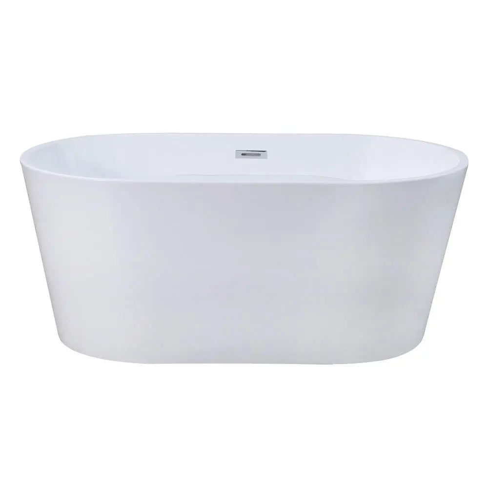 Aqua Eden 56-Inch Acrylic Freestanding Tub with Center Drain, Glossy White - VTDE563224BA