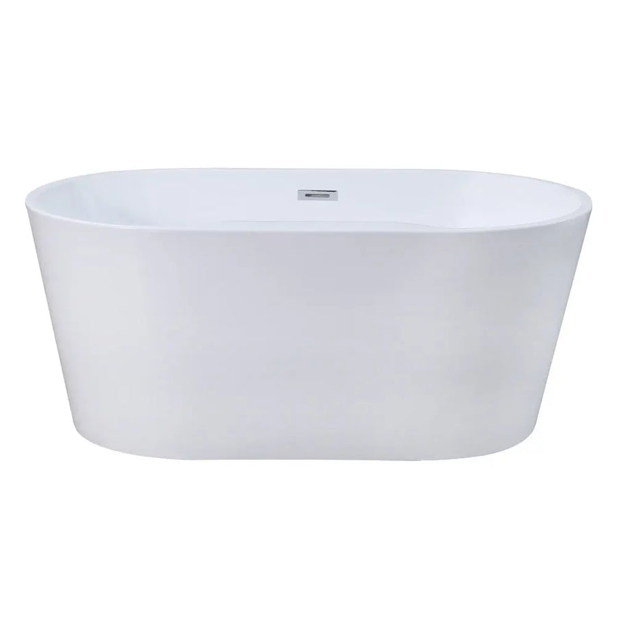 Aqua Eden 56-Inch Acrylic Freestanding Tub with Drain, Glossy White - VTDE563224BA Kingston Brass