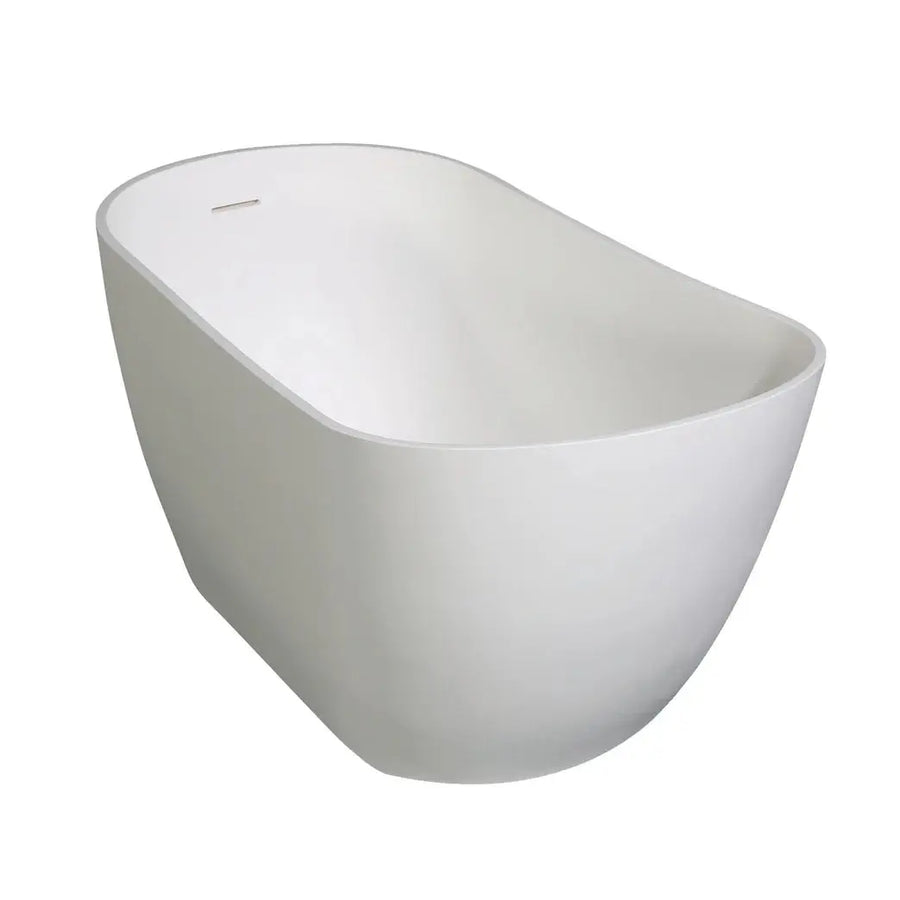 Arcticstone 52-Inch Slipper Solid Surface Freestanding Tub with Drain, Glossy White/Matte White - VRTSS513026 Kingston Brass