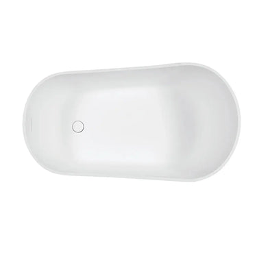 Arcticstone 52-Inch Slipper Solid Surface Freestanding Tub with Drain, Glossy White/Matte White - VRTSS513026 Kingston Brass