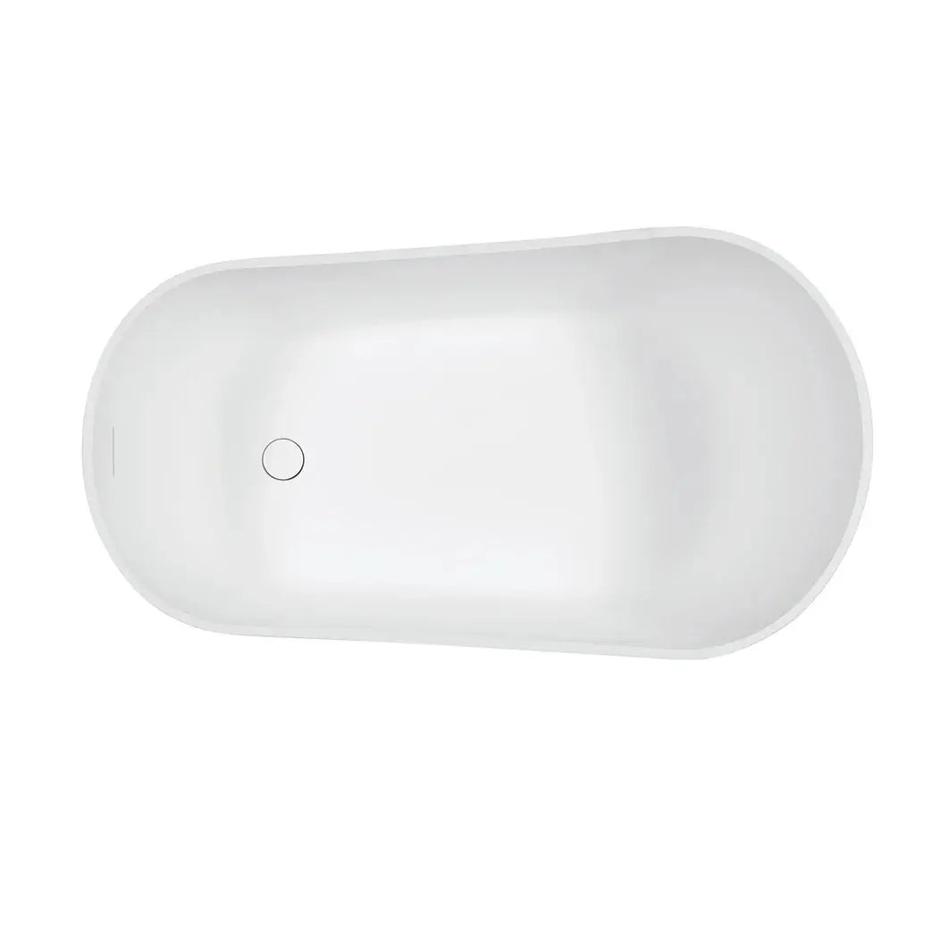 Arcticstone 52-Inch Slipper Solid Surface Freestanding Tub with Drain, Glossy White/Matte White - VRTSS513026 Kingston Brass