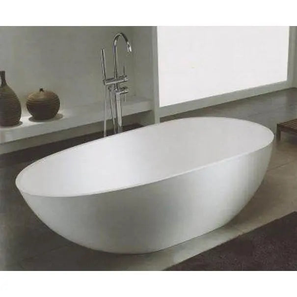 Atlantis Whirlpools Arnaud 67 x 33 Matte White Artificial Stone Freestanding Tub