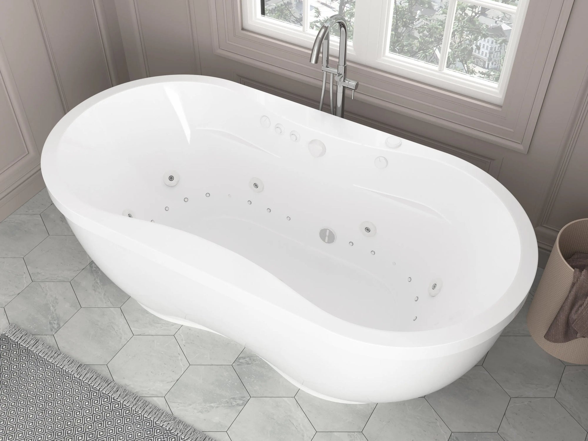 Atlantis Whirlpools Embrace 71 x 34 Oval Freestanding Bathtub SW Corp