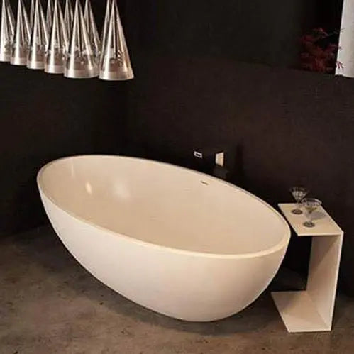 Atlantis Whirlpools Marquis 67 x 36 Matte White Artificial Stone Wide Freestanding Tub