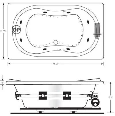 Atlantis Whirlpools Whisper Rectangular Drop-In Bathtub