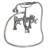 Barclay Clawfoot Tub Rim-Mounted Filler with Hand-Held Shower – Metal Cross Handles