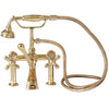 Barclay Clawfoot Tub Rim-Mounted Filler with Hand-Held Shower – Metal Cross Handles