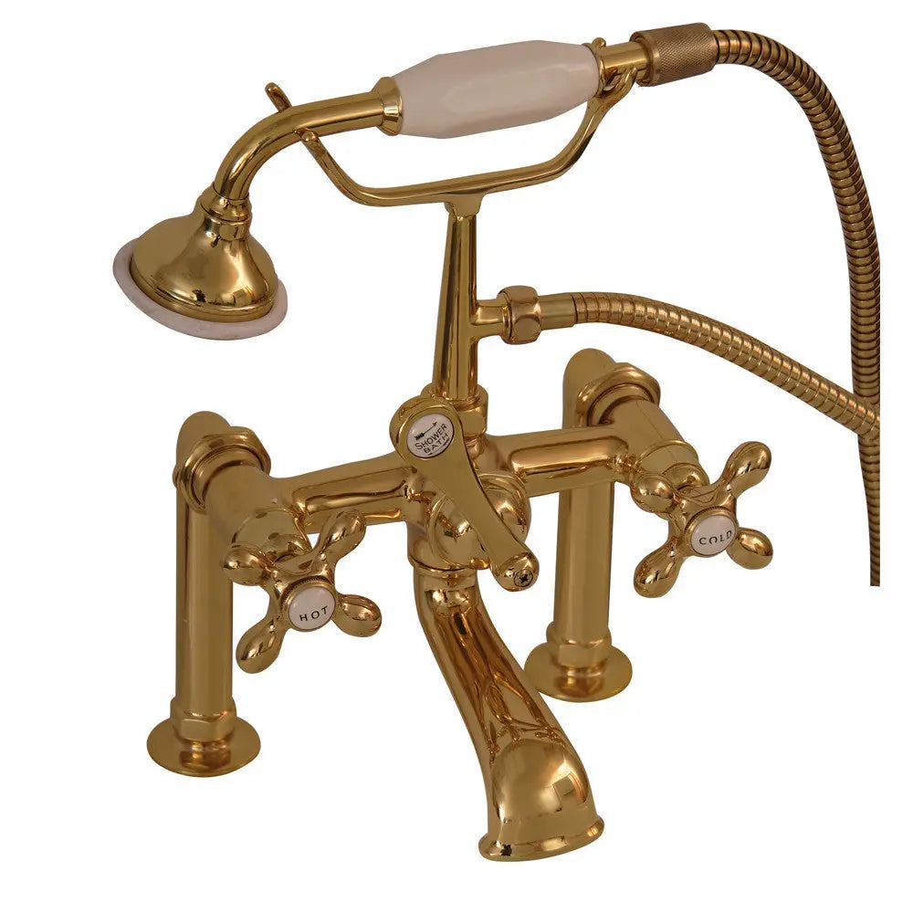 Barclay 4601 Brass Finish Faucet with Cross Handles