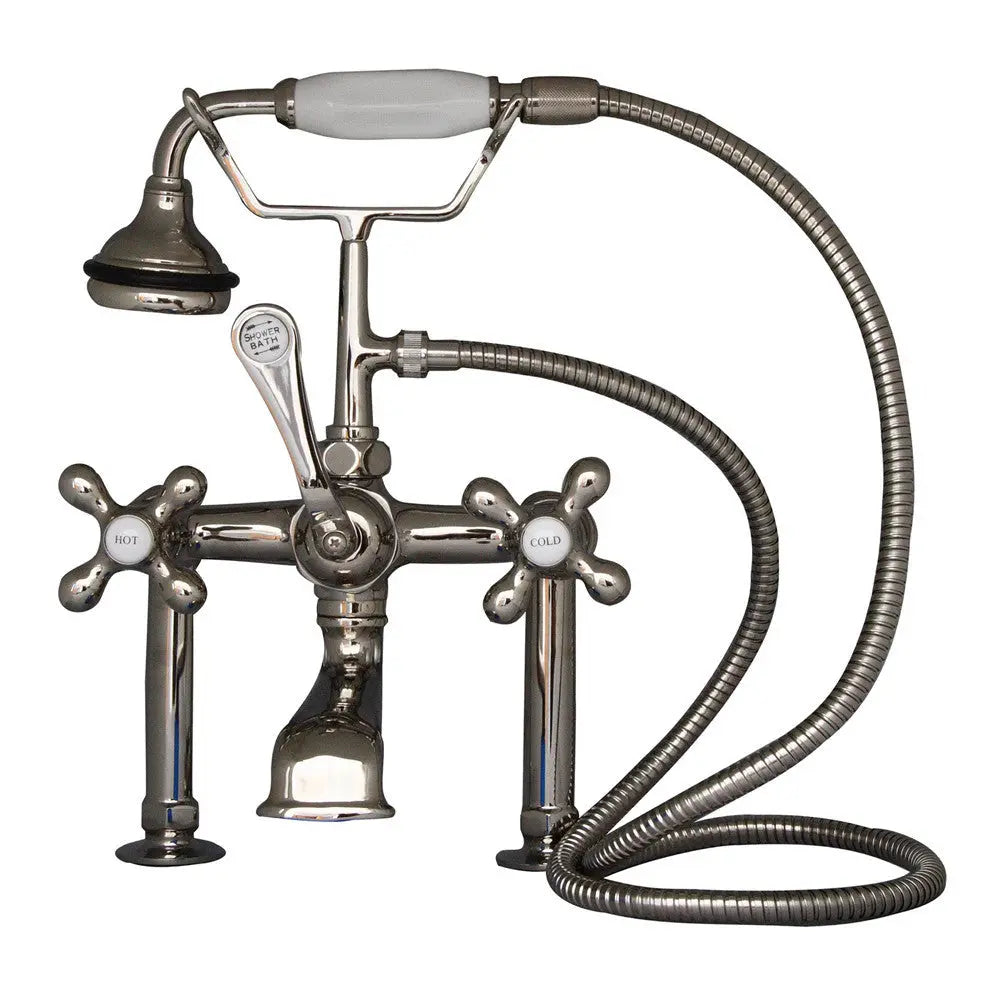 Barclay 4601 Clawfoot Tub Filler Polished Nickel Cross Handles