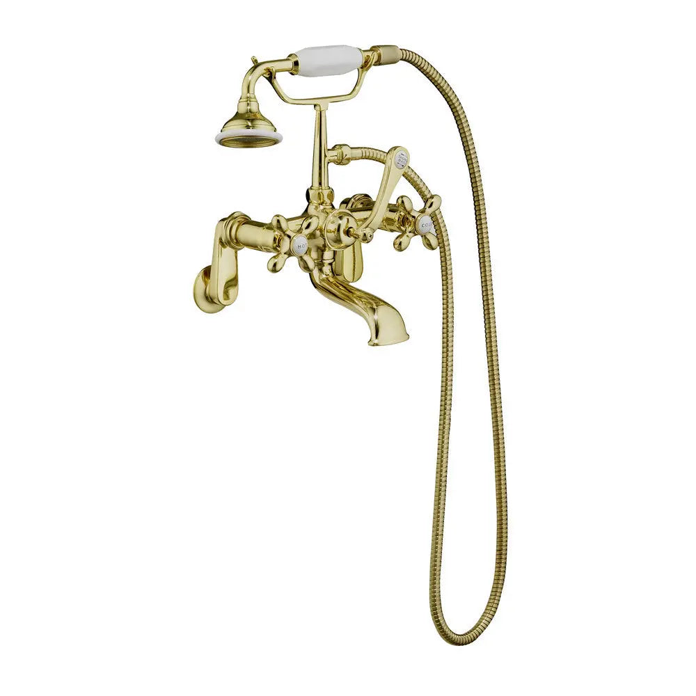 Barclay 4602 Clawfoot Tub Filler – Elephant Spout, Hand Held Shower, Swivel Mounts