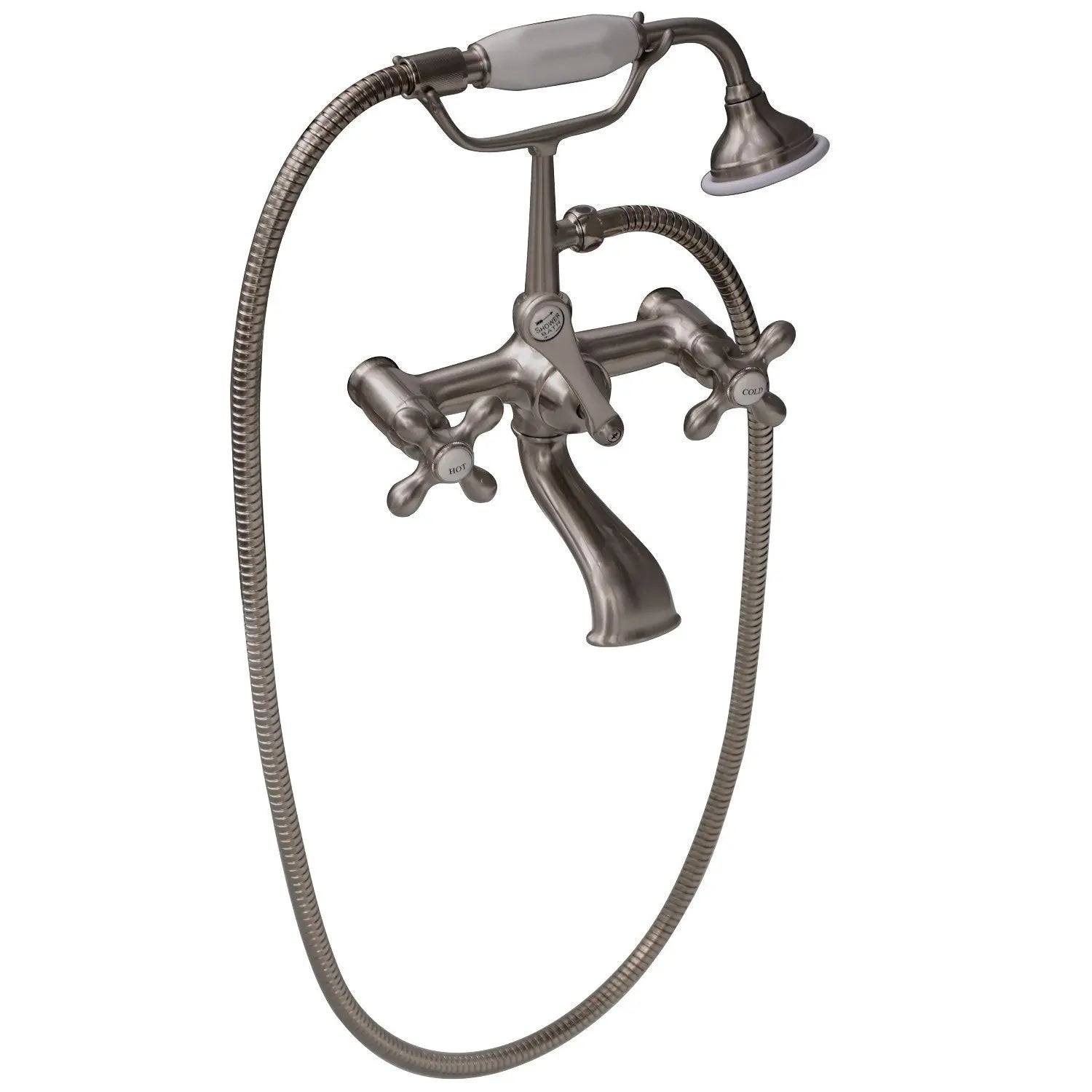 Barclay 4602 Clawfoot Tub Filler – Elephant Spout, Hand Held Shower, Swivel Mounts