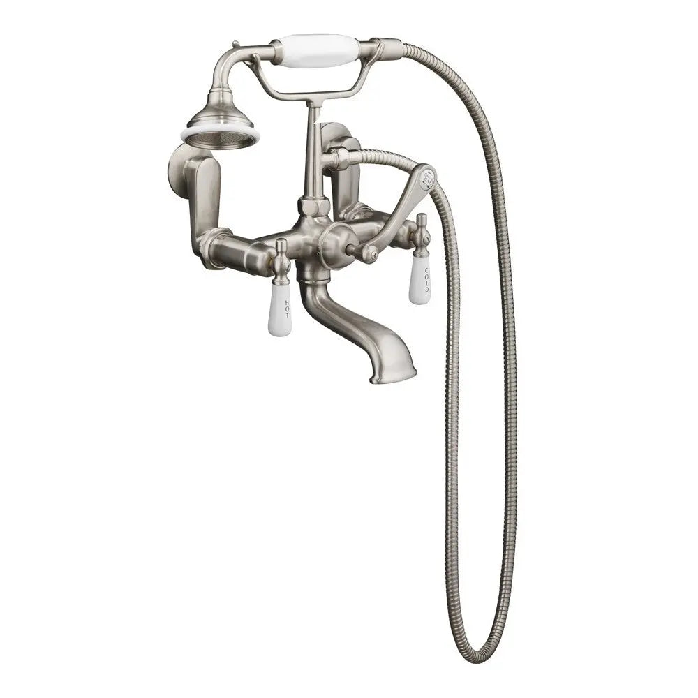 Barclay 4602 Clawfoot Tub Filler – Elephant Spout, Hand Held Shower, Swivel Mounts