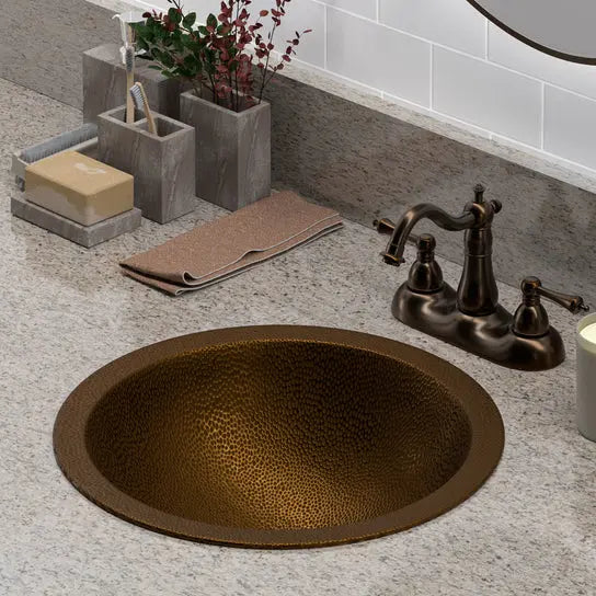 Barclay Abner Copper Lavatory Bowl Bathroom Sink Installed