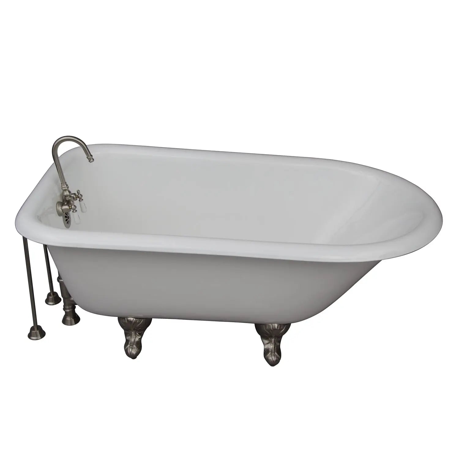 Barclay - Antonio 55″ Cast Iron Roll Top Tub Kit – Brushed Nickel Accessories - TKCTRH54-SN3