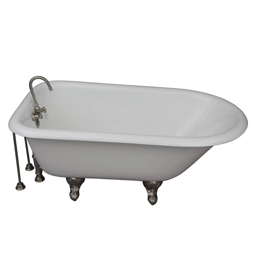 Barclay - Antonio 55″ Cast Iron Roll Top Tub Kit – Brushed Nickel Accessories - TKCTRH54-SN3