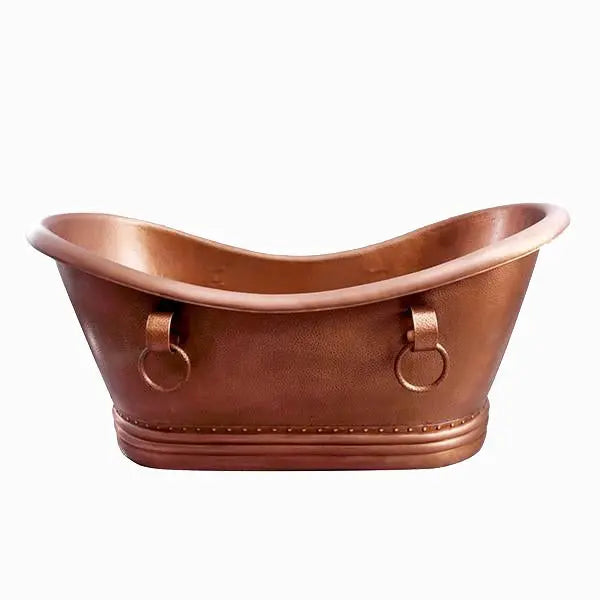 Barclay Baylis 66" x 32" Copper Double Slipper Wide Freestanding Tub