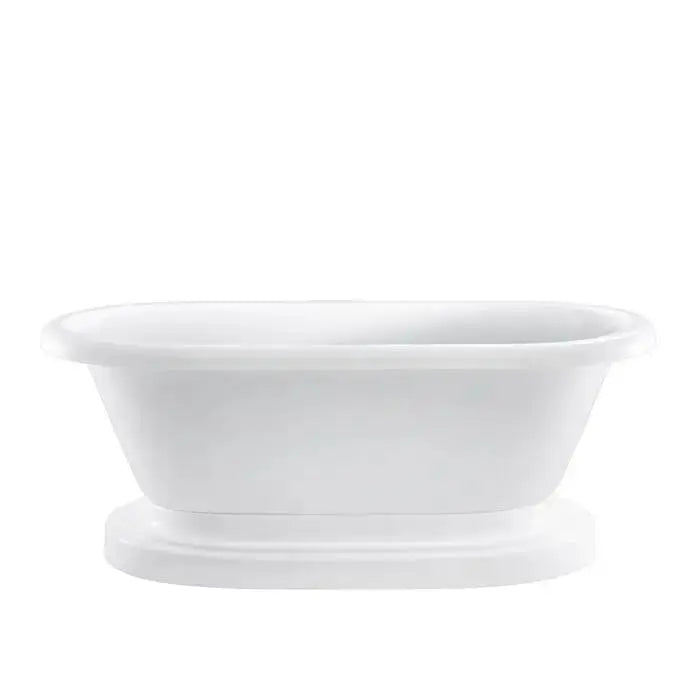 Barclay Carrie 57" Acrylic Double Roll Top Pedestal Tub with Base