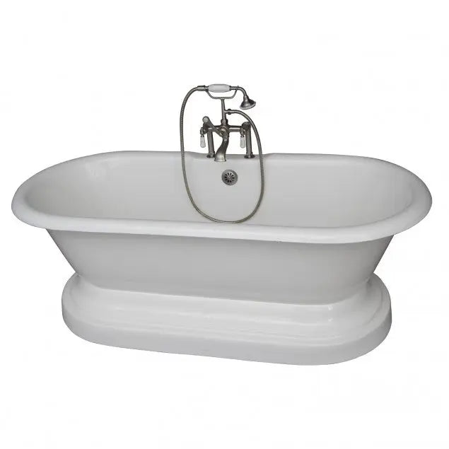 Barclay Columbus 61″ Cast Iron Pedestal Tub Kit with Porcelain Lever Handle Faucet