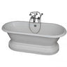 Barclay Columbus 61" Cast Iron Pedestal Tub Kit - No Faucet Holes, Lever Handle Tub Faucet