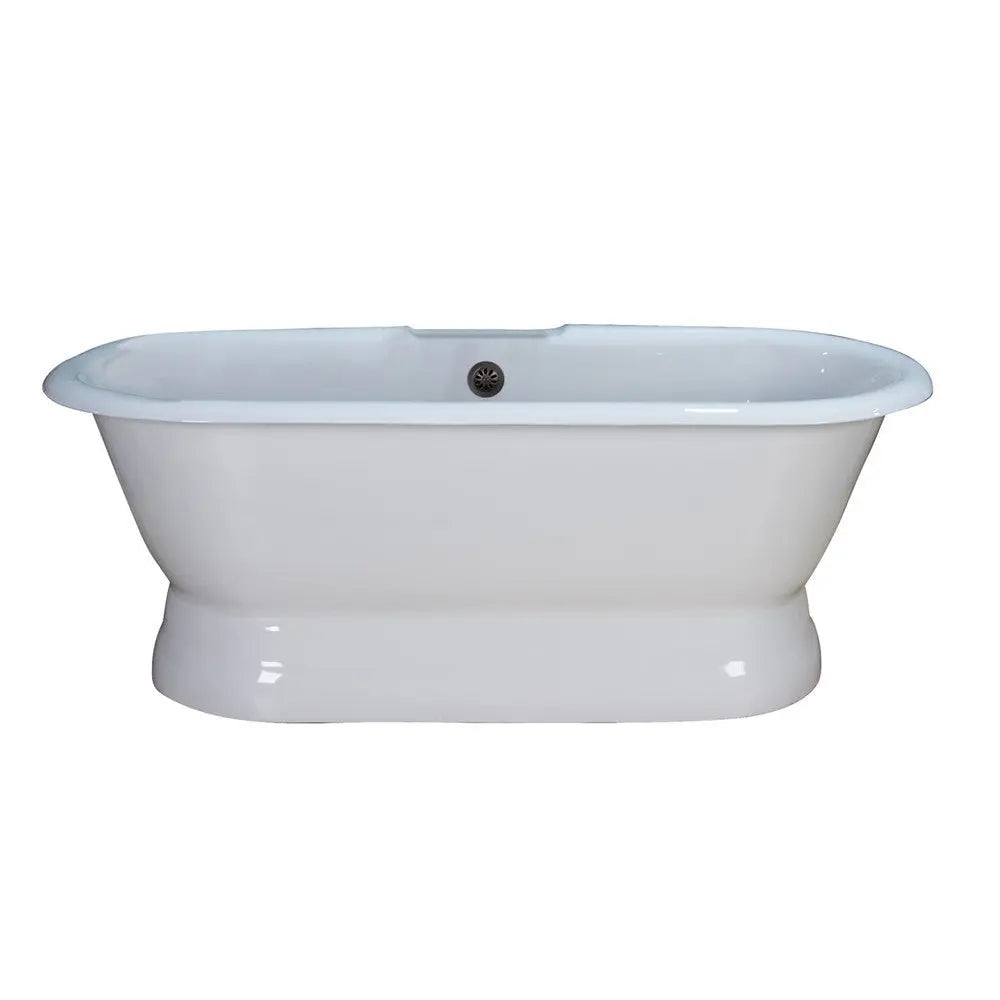 Barclay Conrad 60" Cast Iron Roll Top Double Ended Pedestal Tub