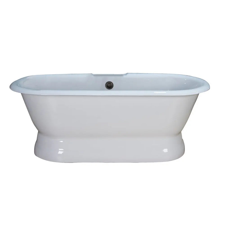 Barclay Conrad 60" Cast Iron Roll Top Double Ended Pedestal Tub