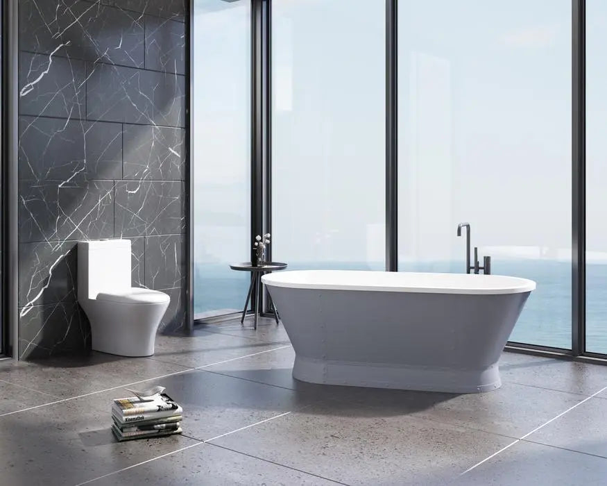 Barclay - Coventry 66" Acrylic Tub with Integrated Drain and Overflow - ATDRN66B-WH Barclay Products