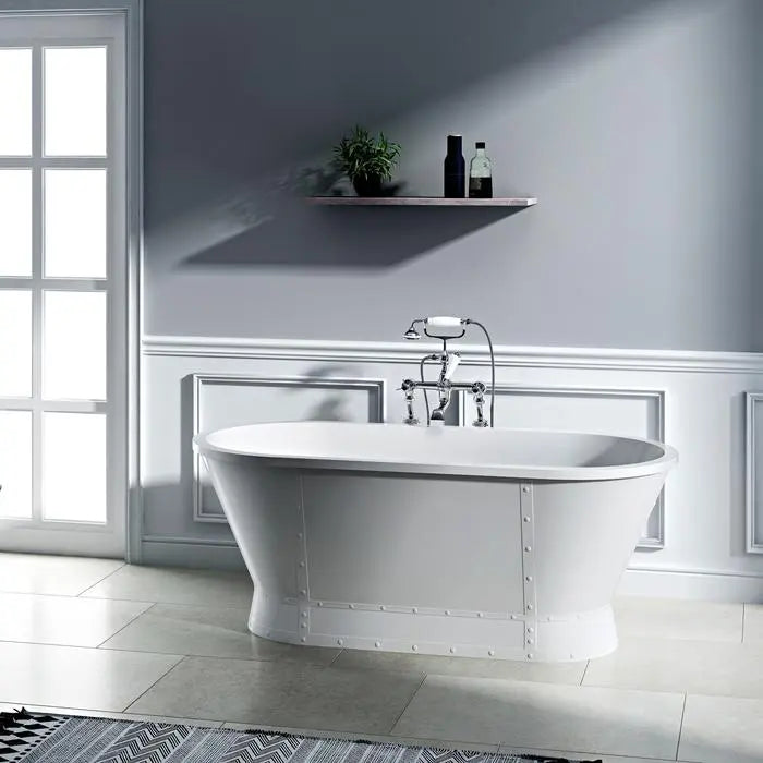 Barclay - Coventry 66" Acrylic Tub with Integrated Drain and Overflow - ATDRN66B-WH Barclay Products
