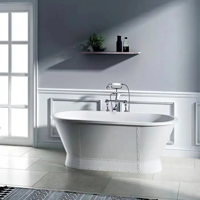 Barclay - Coventry 66" Acrylic Tub with Integrated Drain and Overflow - ATDRN66B-WH Barclay Products