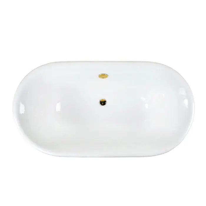 Barclay - Dawson 61" Premium Cast Iron Double Roll Top Freestanding Tub - CTDRN61LP-WH Barclay Products