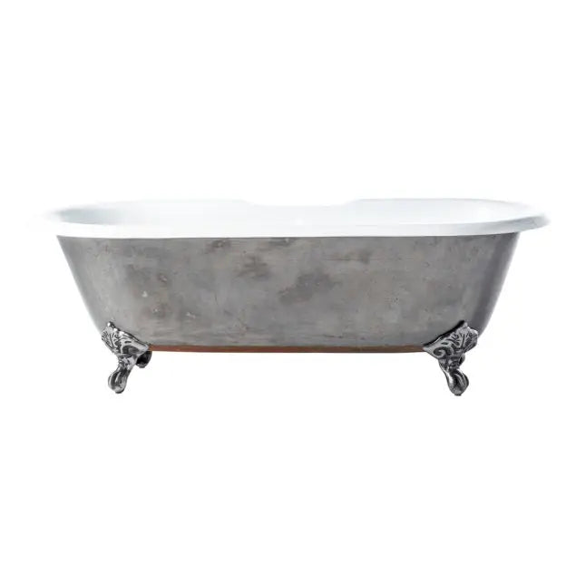 Barclay Doyle 67″ Double Roll Top Silver Gray Cast Iron Clawfoot Tub