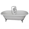 Barclay Duet 67″ Cast Iron Double Roll Top Clawfoot Tub Kit
