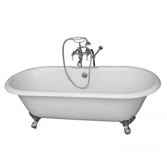 Barclay Duet 67″ Cast Iron Double Roll Top Clawfoot tub Kit