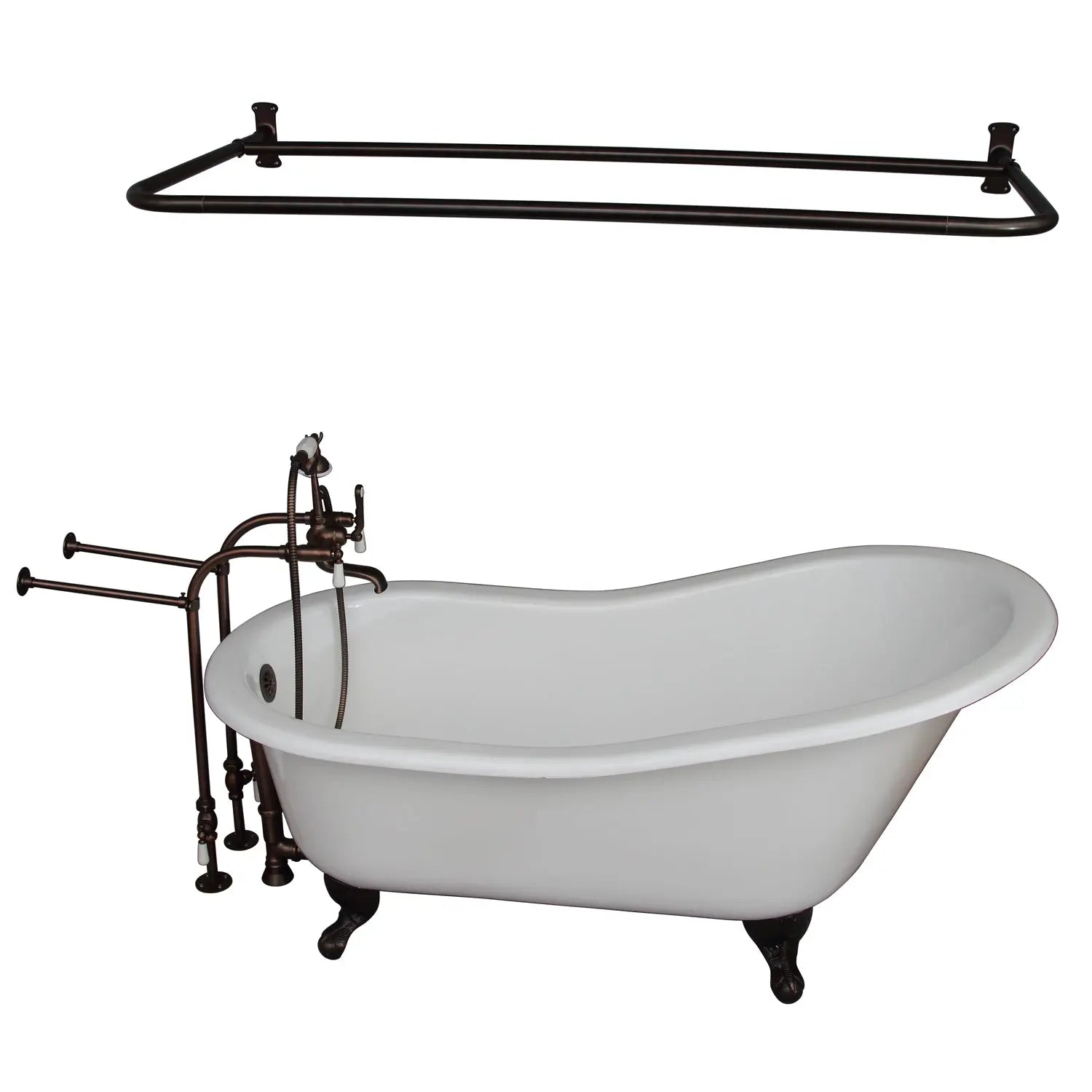 Barclay Griffin 61″ Cast Iron Slipper Tub Kit - No Holes
