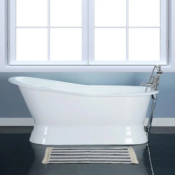 Barclay Leonardo Cast Iron Slipper Freestanding Pedestal Bathtub