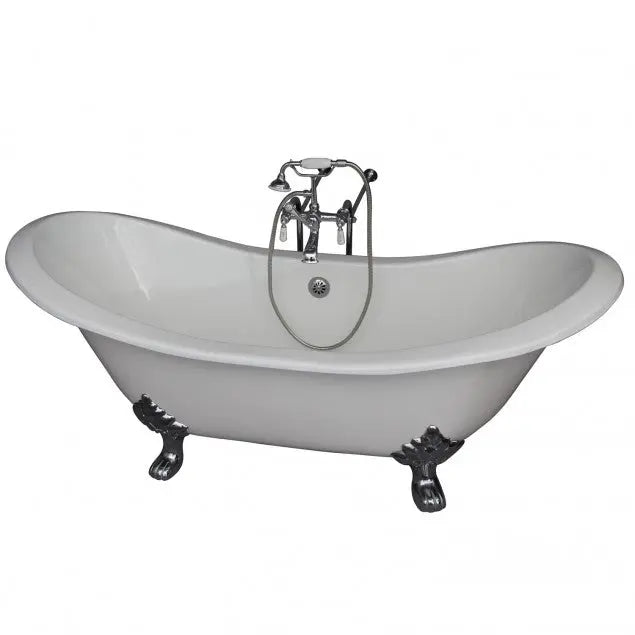 Barclay Marshall 71″ Cast Iron Double Slipper Clawfoot Tub Kit, No Faucet Holes