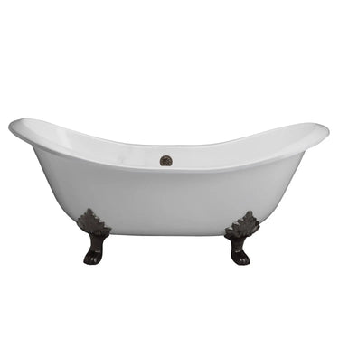 Barclay Marshall 72" Cast Iron Double Slipper Clawfoot Tub - side view